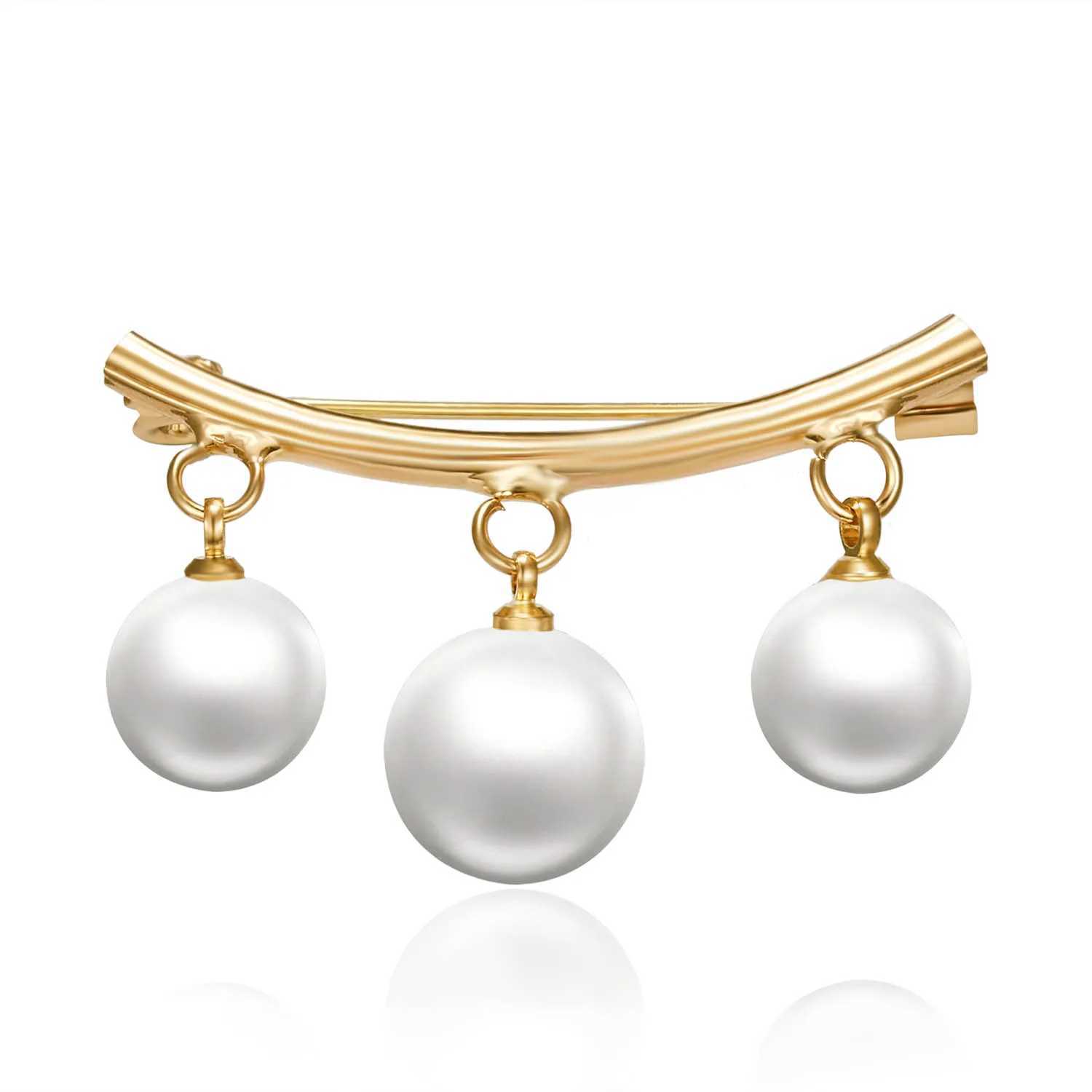 Elegant Fashion Pearls Brooch Pins For Women Fixed Straps Charm Safe Pin Brooches Clothing Clip Badge Dress Buckle Diy JewelryX240914