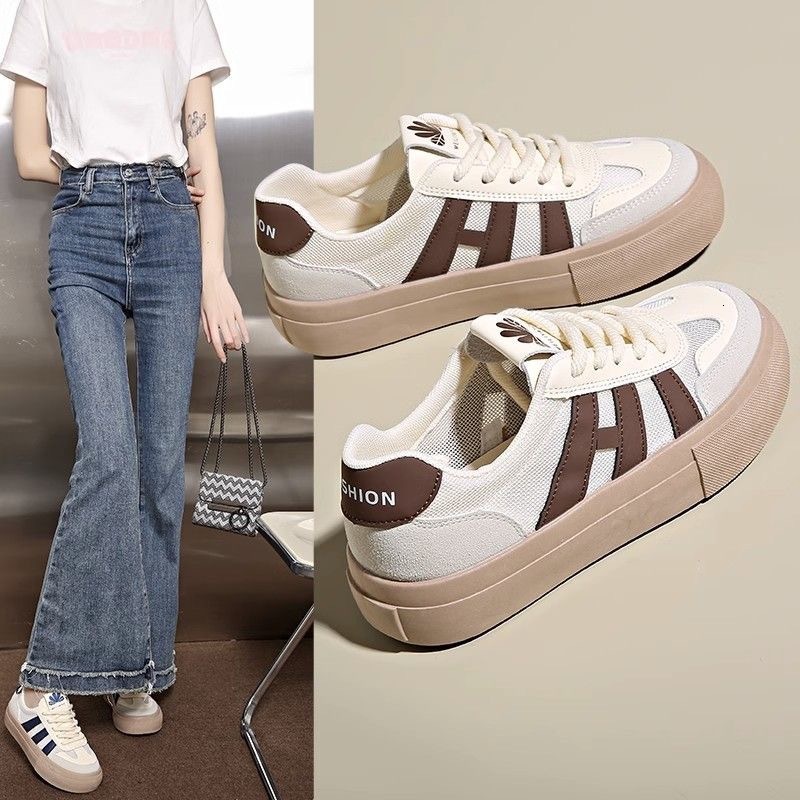 Forrest Gump Women's 2024 Summer New Korean Edition Board Casual Sports Breathable Mesh Shoes, Xiao Bai De Training Shoes