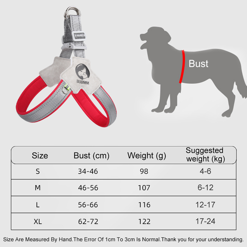 Dog Harness with Breathable Padded,Adjustable Reflective Escape Proof Dog Harnesses,Fit Dog Harness for Small Medium Large Dogs