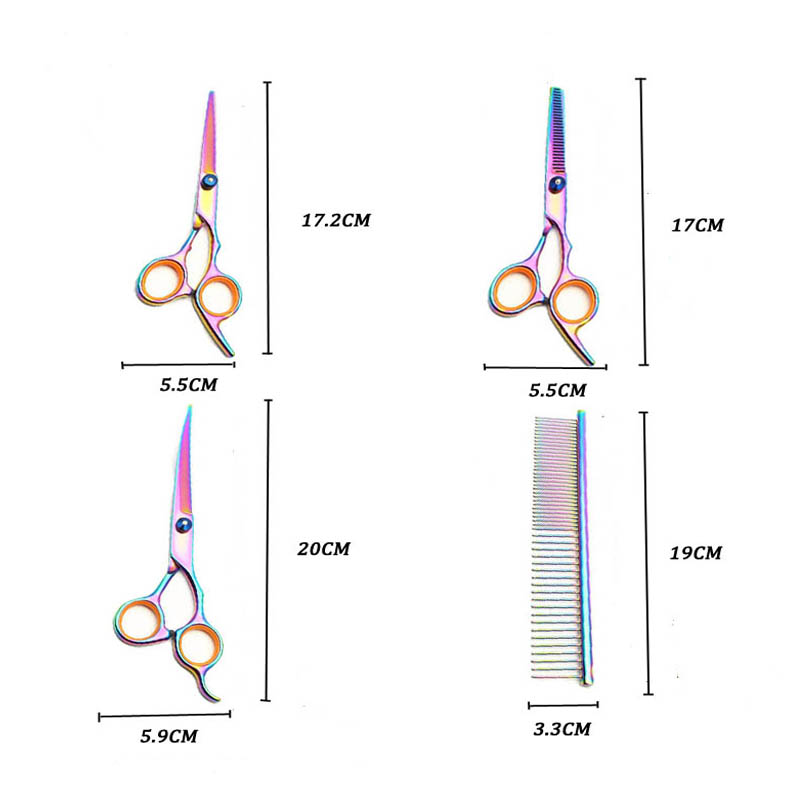7 Inch Dog Grooming Scissors Stainless Steel Comb Thinning Pet Cats Barber Dog Grooming Scissors Kit For Dogs Cutting Hair