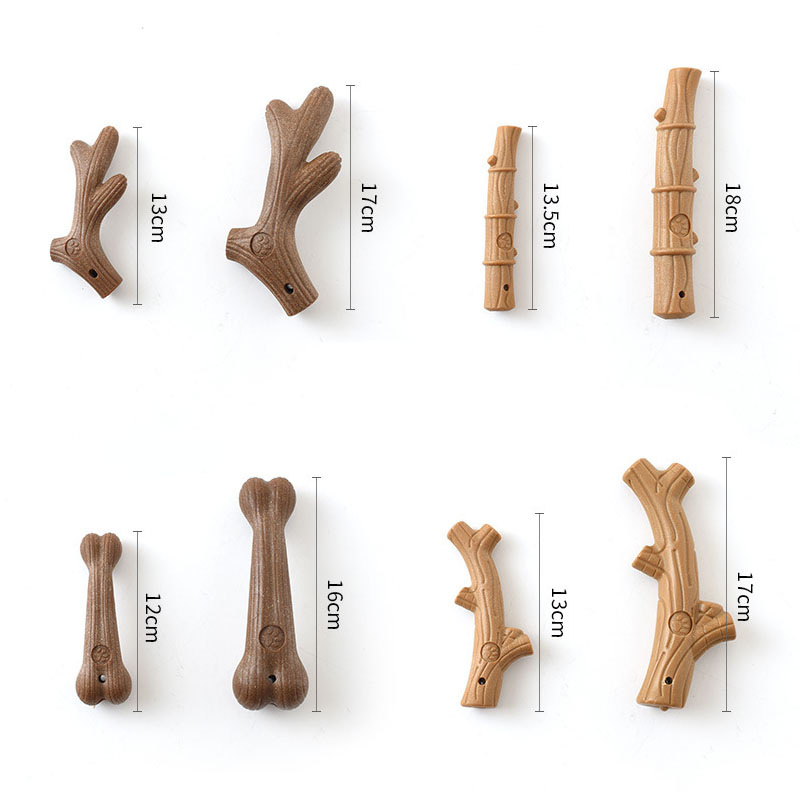 Dog Chew Toys Wood Fiber Bone Antler Shape Molar Teeth Clean Stick Puppy Interactive Training Toy Durability Pet Supplies