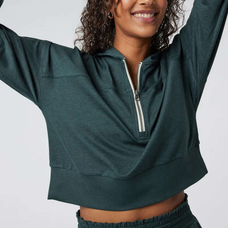New Half Zipper Short Hoodie Loose Long Sleeve Sportswear Fitness Shorts Casual Sports Set