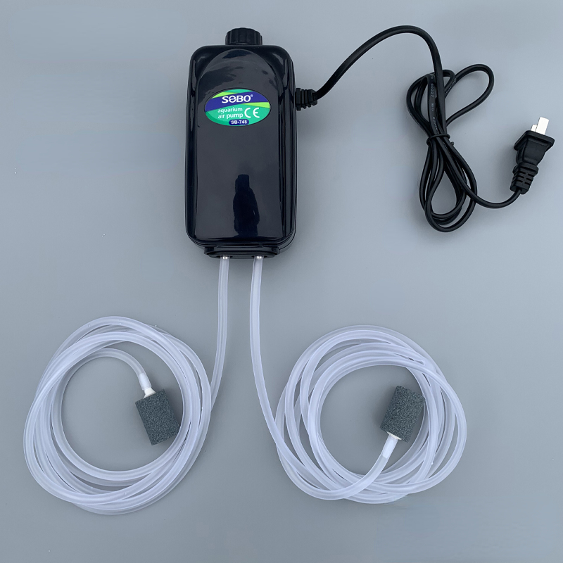 Aquarium Air Pump Fish Tank Mini Compressor Single Double Outlet with Check Valve Tube Aquatic Accessories 220V 3W 5W