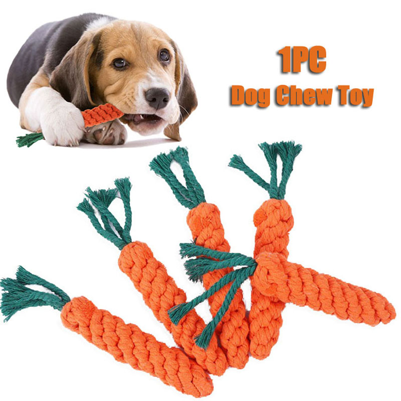 Pet Dog Toys Hand Wovencarrot Shape Cotton Rope Toy Puppy Molar Cleaning Teeth Bite Resistant Chew Toys Pet Accessories Supplies