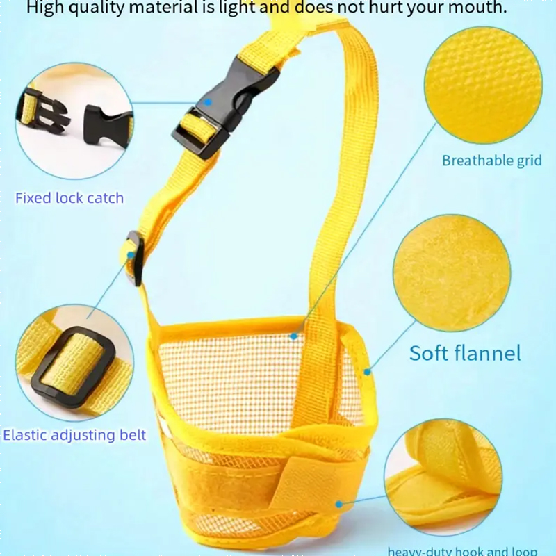 Adjustable Breathable Dog Muzzle - Prevents biting and barking, with adjustable strap for a comfortable fit