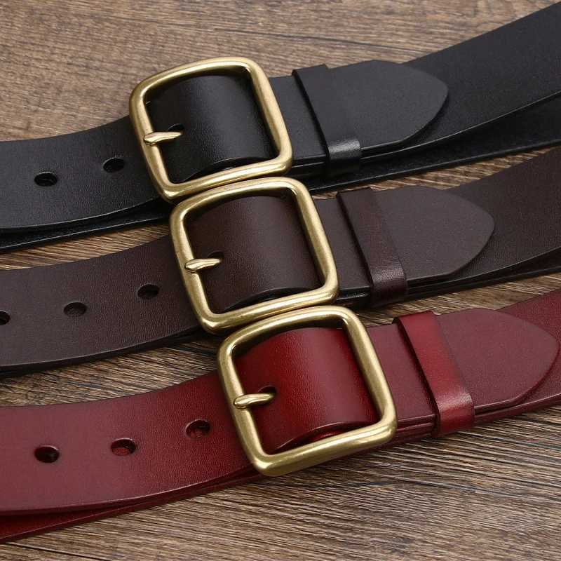3.8cm Red Genuine Leather Belts For Mens Designer High Quality Cowboy Natural Dress Luxury Belt Lumbar Mans Studded BeltX240914