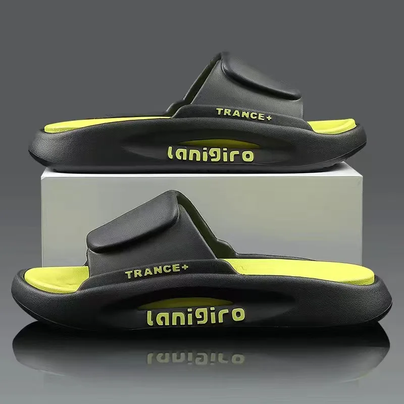 Men's Summer Pvc Soft Slippers Men Outdoor Thicken Anti-Slip Beach Sandals Couples Bathroom Homeslides Flip Flops 2023