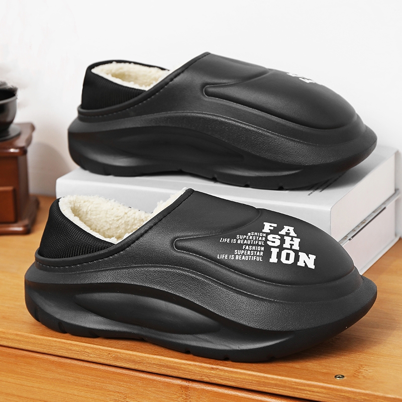 NEW Winter Men Women Warm Slippers Cotton Slippers Outdoor Indoor Home Non-Slip Shoes Men's Bedroom Warm Plush Slippers 36-45