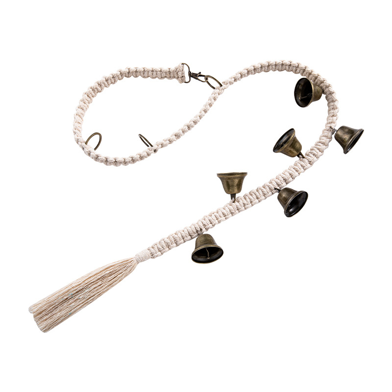 Dog Doorbell Hanging Training Bell Hand-woven Cotton Rope Dog Out Alarm Bell Lanyard Adjustable Guide Dog Doorbell Dog Door Bell