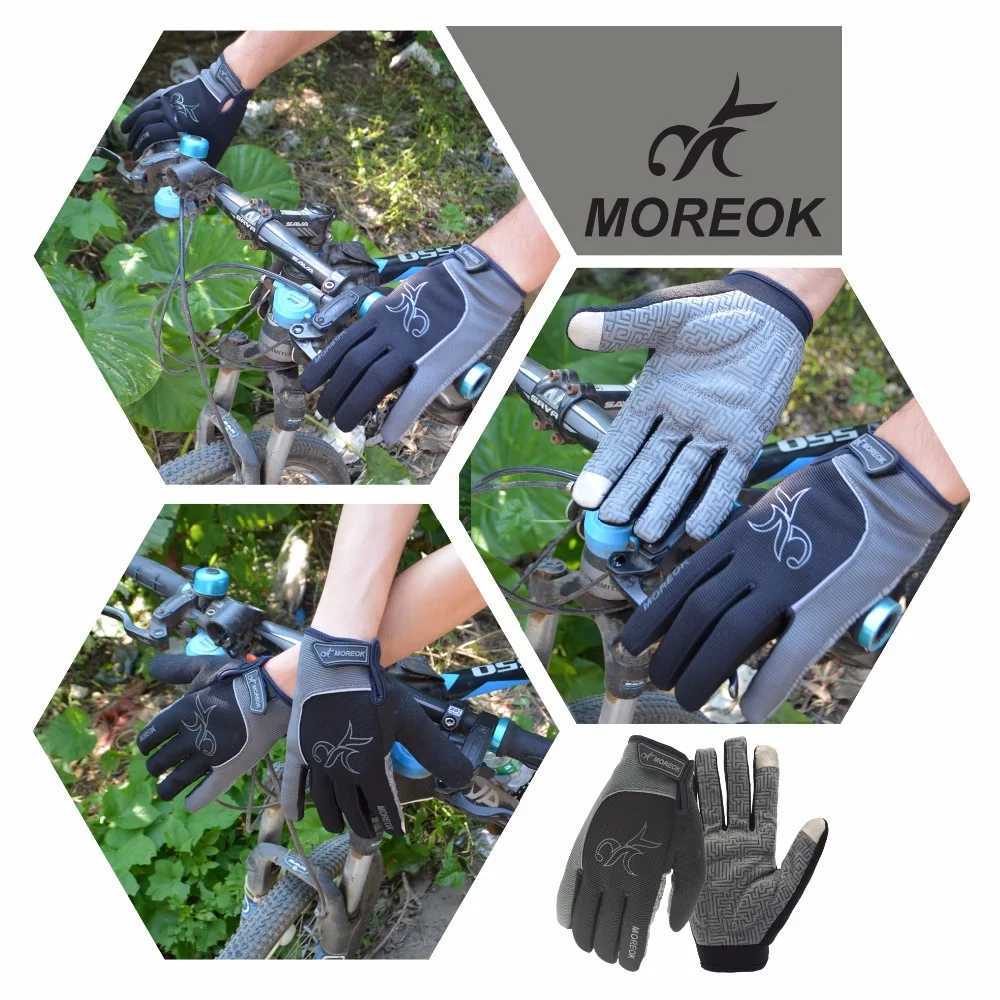 MOREOK Gel Pads Bike Gloves Full finger Autumn Cycling Gloves Anti-slip Touch Screen Bicycle Gloves for Men Women Y240914