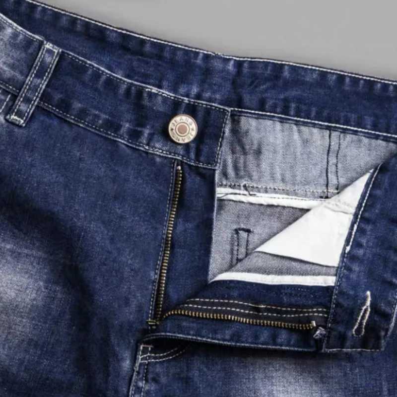 Men denim shorts casual and versatile denim capris denim shorts trendy and handsome nostalgic classic style perforated hoX240914