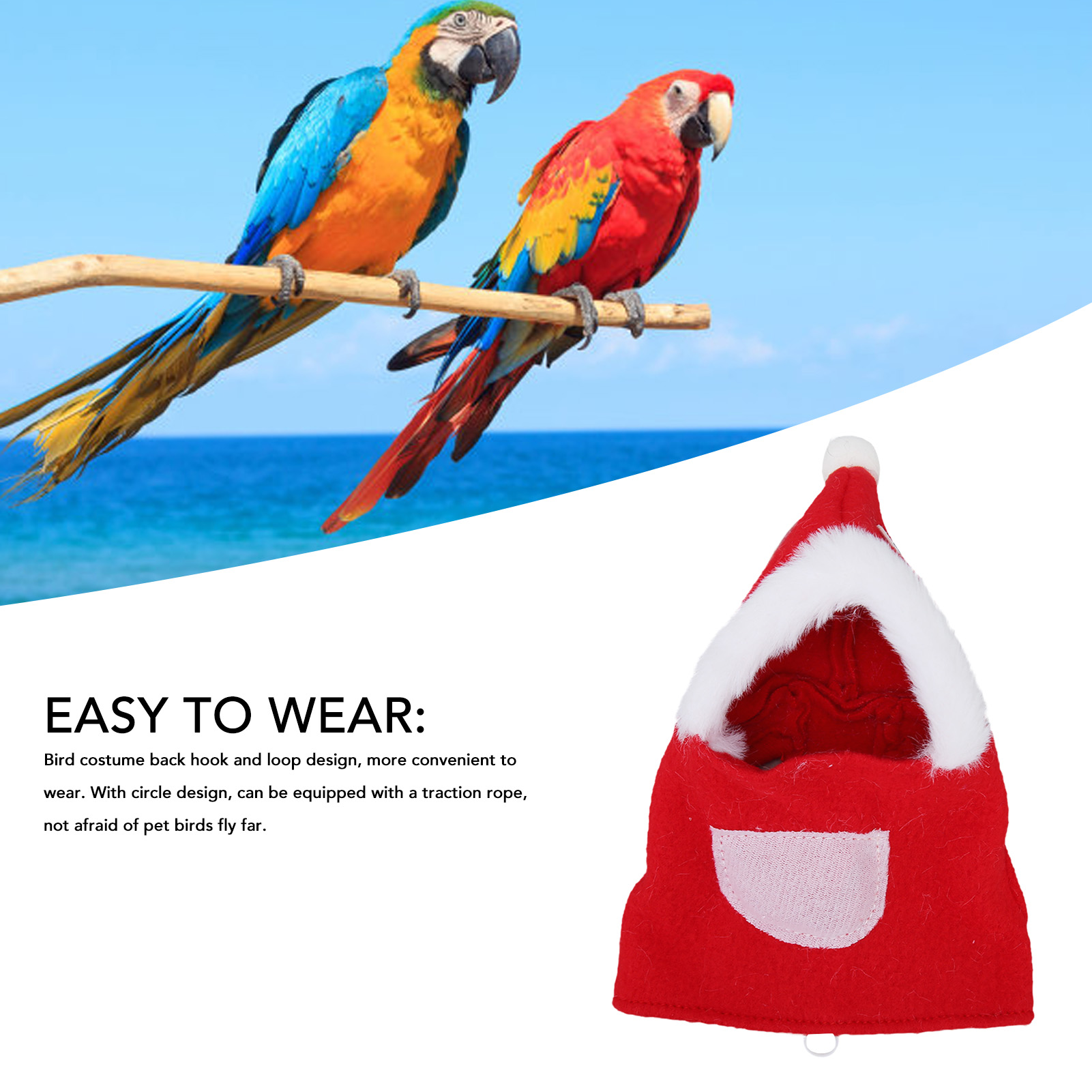 Cute Hooded Bird Flight Bird Winter Warm Clothes Parrots Costume Cosplay Pet Accessories Christmas Bird Clothes Flying Suit