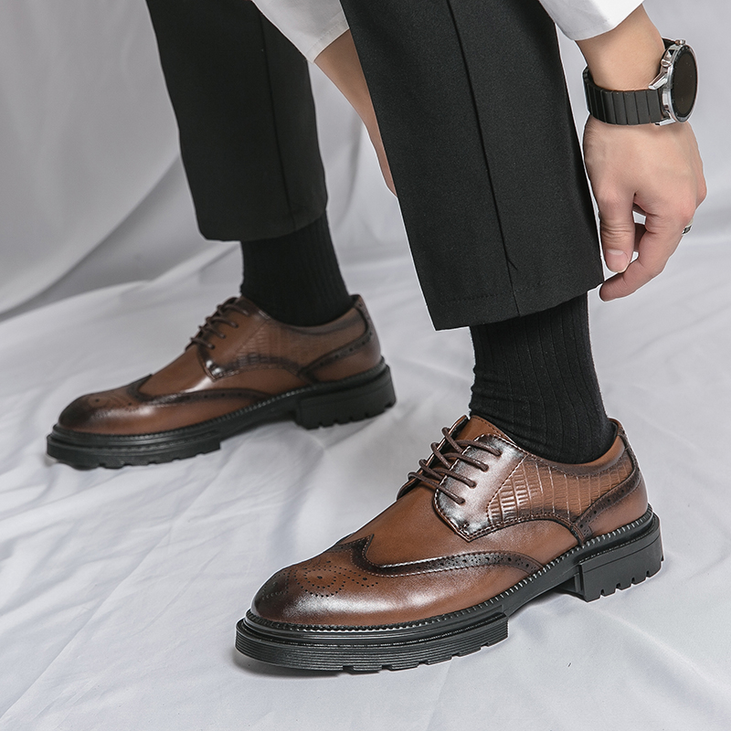 Brand Classic Leather Casual Soft Soles and Wear-resistant Men's Commuting Work Versatile Low Top Shoes 7116