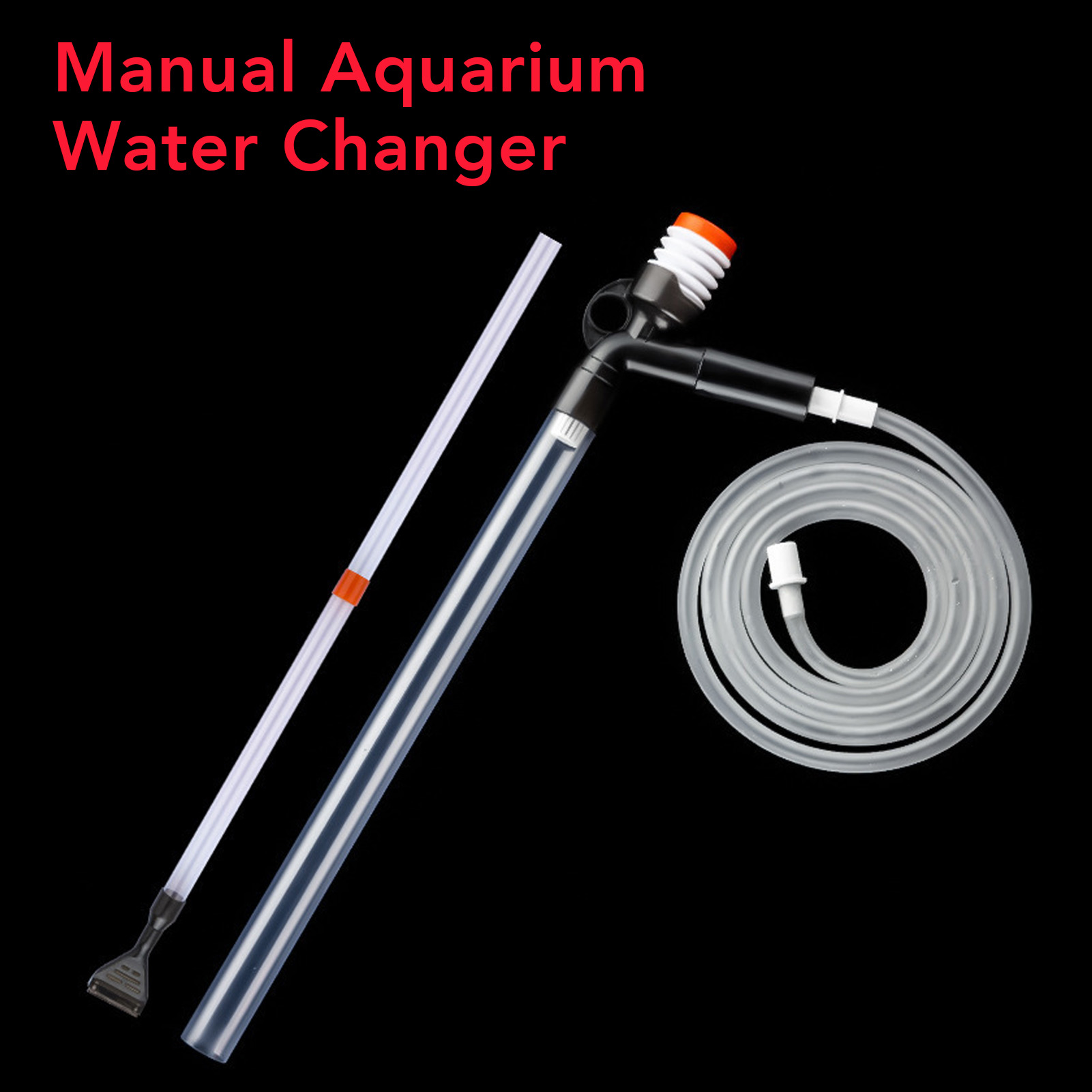Manual Aquarium Water Changer Safe Efficient Fish Tank Gravel Cleaner With Air Pressing Button For Sand Algae