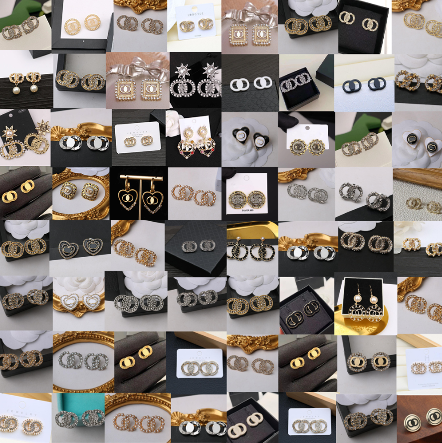 Lot Style Earings Designer For Woman Letter Stud Earrings Geometric Luxury Rhinestone Pearl Earring for Wedding Party Jewerlry Accessories Gifts