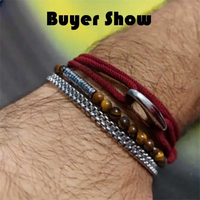 Charm Bracelets New adjustable 3mm thin rope bracelet Homme double-layer hand woven rope bracelet Pulseras Hombre Legend Braslet mens Joias J240914