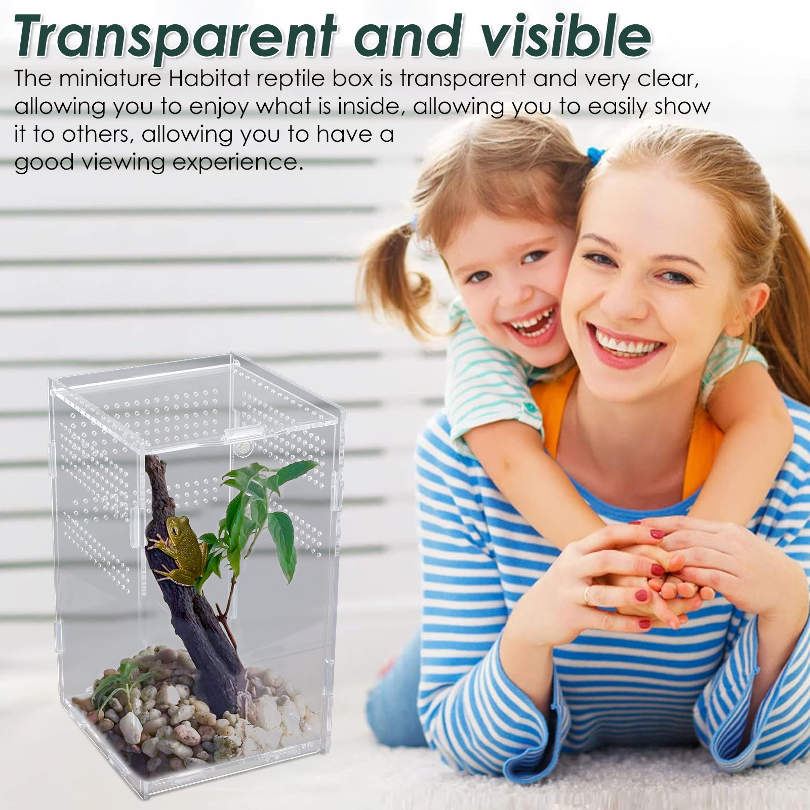 Terrarium Enclosure Transparent Acranged Climbing Pet Feeding Boxes Arboreal Boxes for Reptiles Breeding Invertebrates Habitat