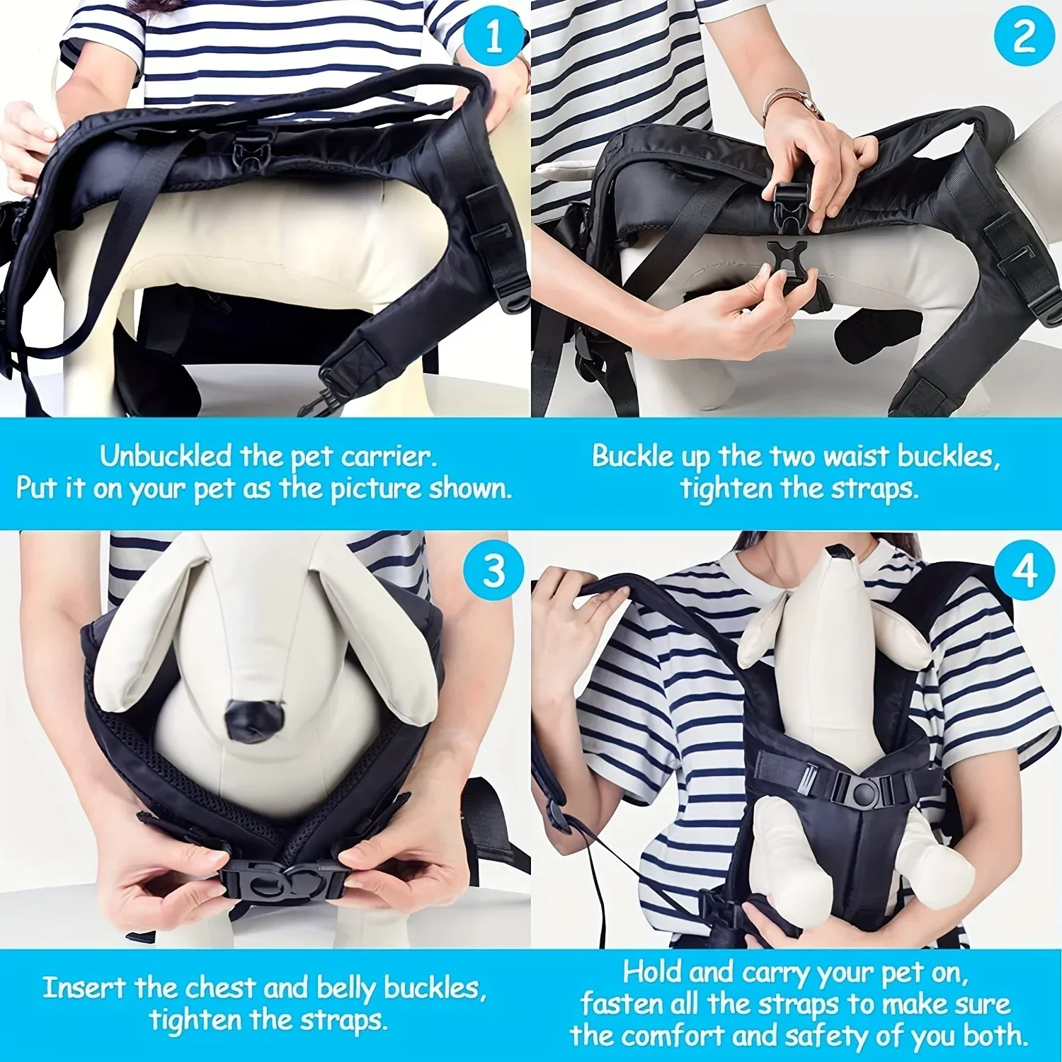 TAILUP Pet Carrier Backpack for Dogs Cat Thickened Sponge Pet Front Dog Carrier Backpacks Portable Puppy Transportation Dog Bag