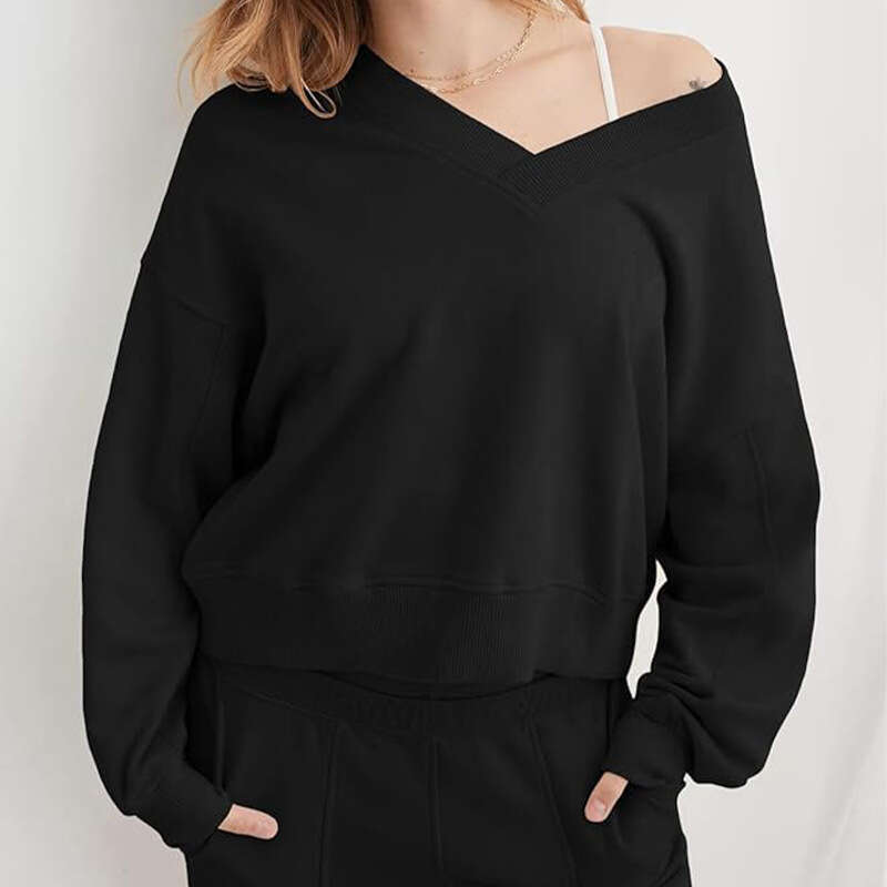 2024 new long sleeved casual top loose hanging straight tube sports suit for women