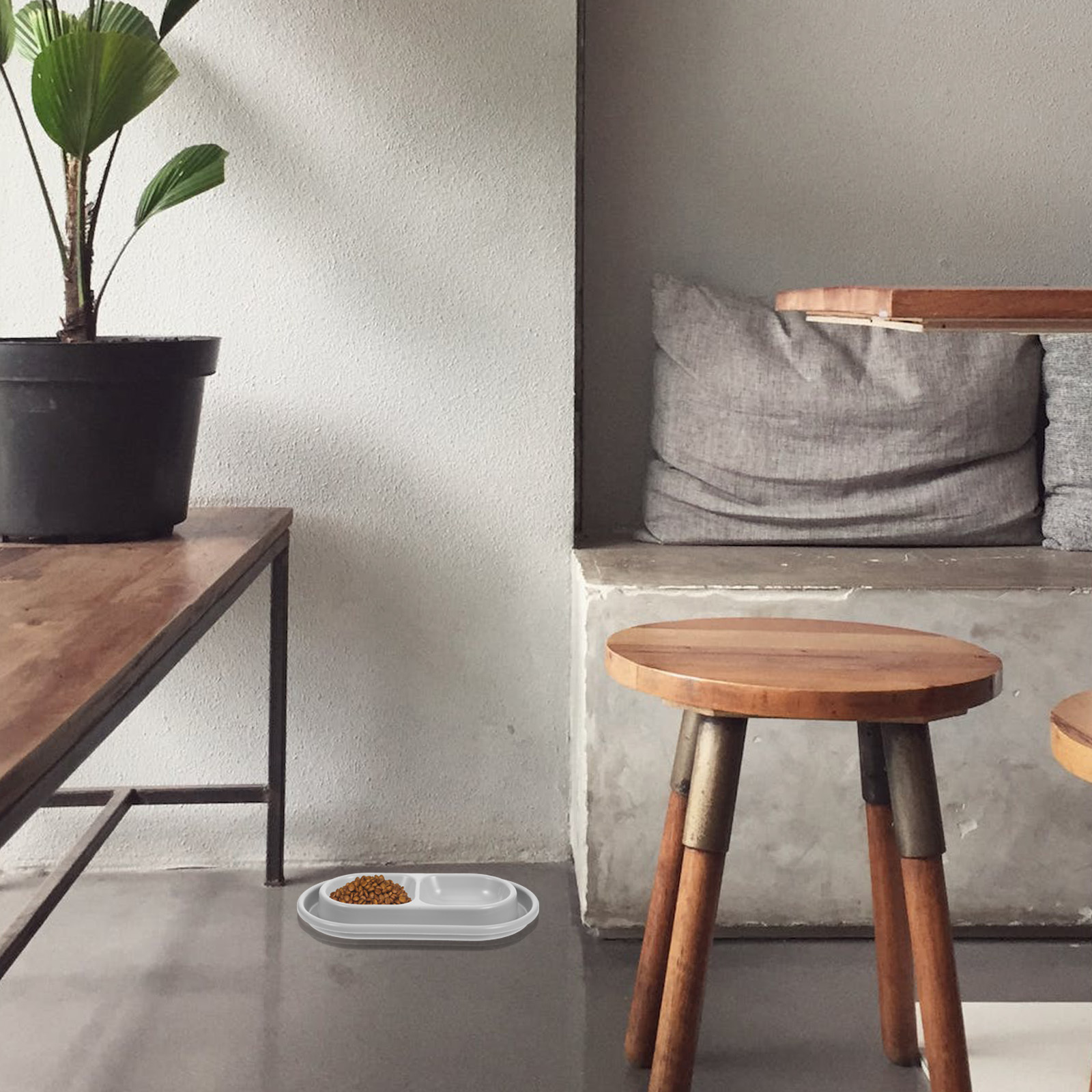 Cat Dishes Anti-Ant Bowl for Pets Puppy Bowls Outdoor Feeder Drinking Fountain Grey