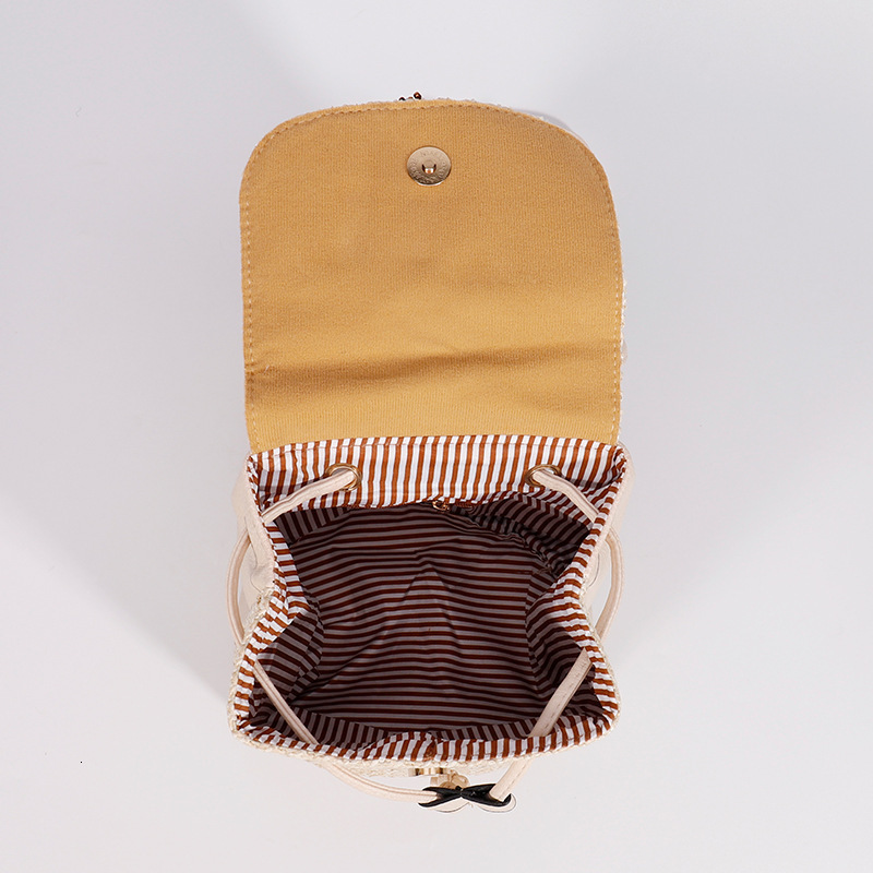 Grass 2024 new high-end water bucket bag niche design woven backpack