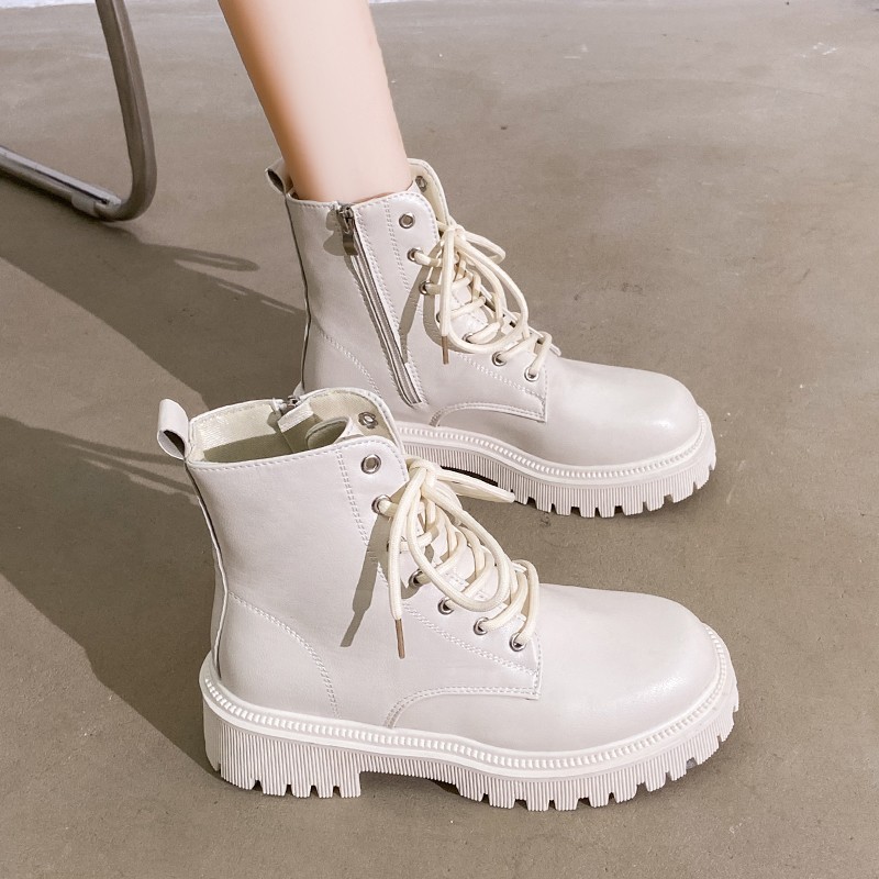 Women's British style motorcycle thick soled Martin boots thin and autumn/winter velvet style sweet and cool short boots