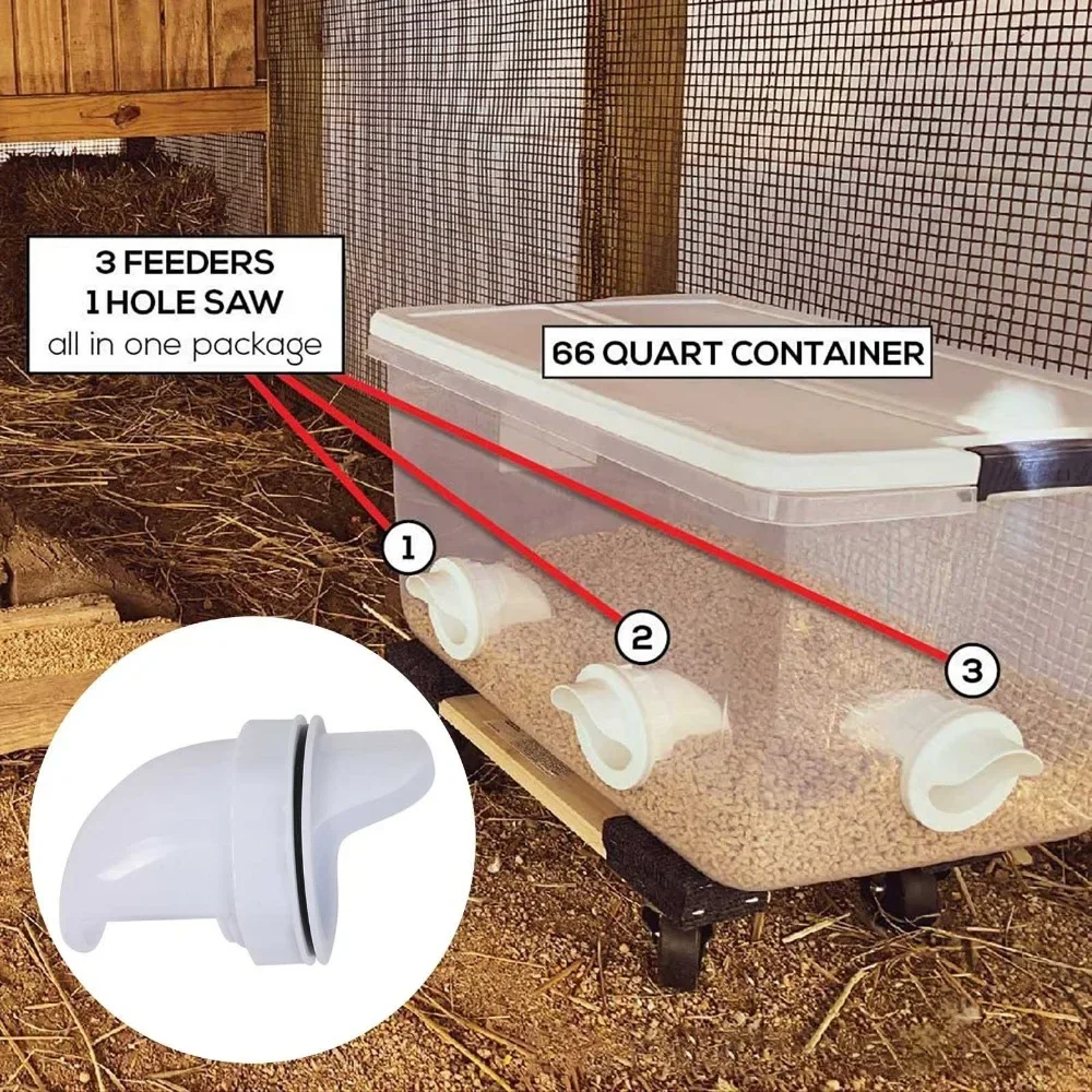 Automatic Gravity Chicken Feeder DIY Rainproof Poultry Feeder Port Reduce Spillage Food Farm Chicken Duck Food Controller Tools