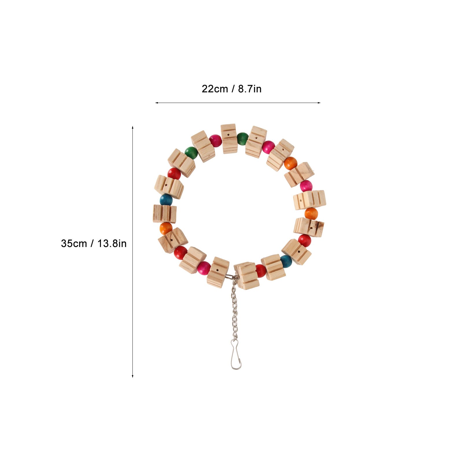 Bird Swing Ring Toy Bird Wood Hanging Toy Colorful Multifunctional Bird Ring Toy For Biting Chewing Climbing