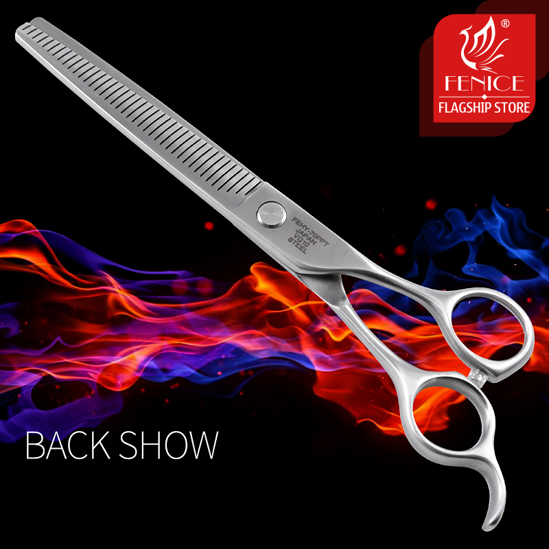 Fenice 7" Pet Dog Grooming Scissor Thinning Shears Sharp Edge Animals Cat Reversed Tooth Scissors Cutting tools tijeras tesoura