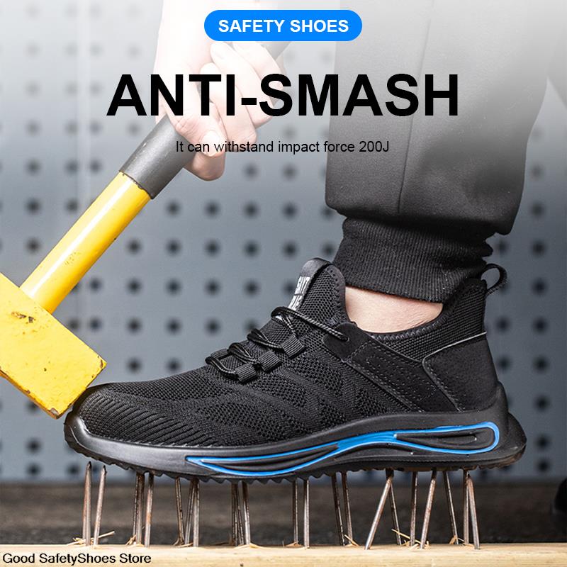 2025 new Toe Steel Sneakers Women Safety Puncture-Proof Breathable Work Boots Men Indestructible Shoes Lightweight 2329