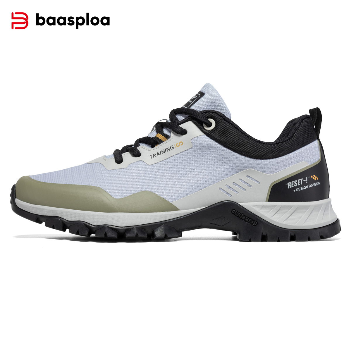 Baasploa Men Hiking Shoes Outdoor Resistant Non Slip Sneakers Male Casual Lace-Up Lightweight Waterproof Shoes