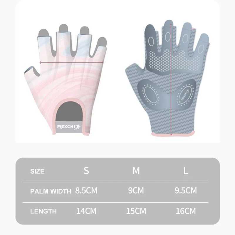 Cycling Gloves Women Fitness Gloves Gym Weightlifting Yoga Bodybuilding Training Thin Breathable Non-slip Half Finger Gloves Y240914