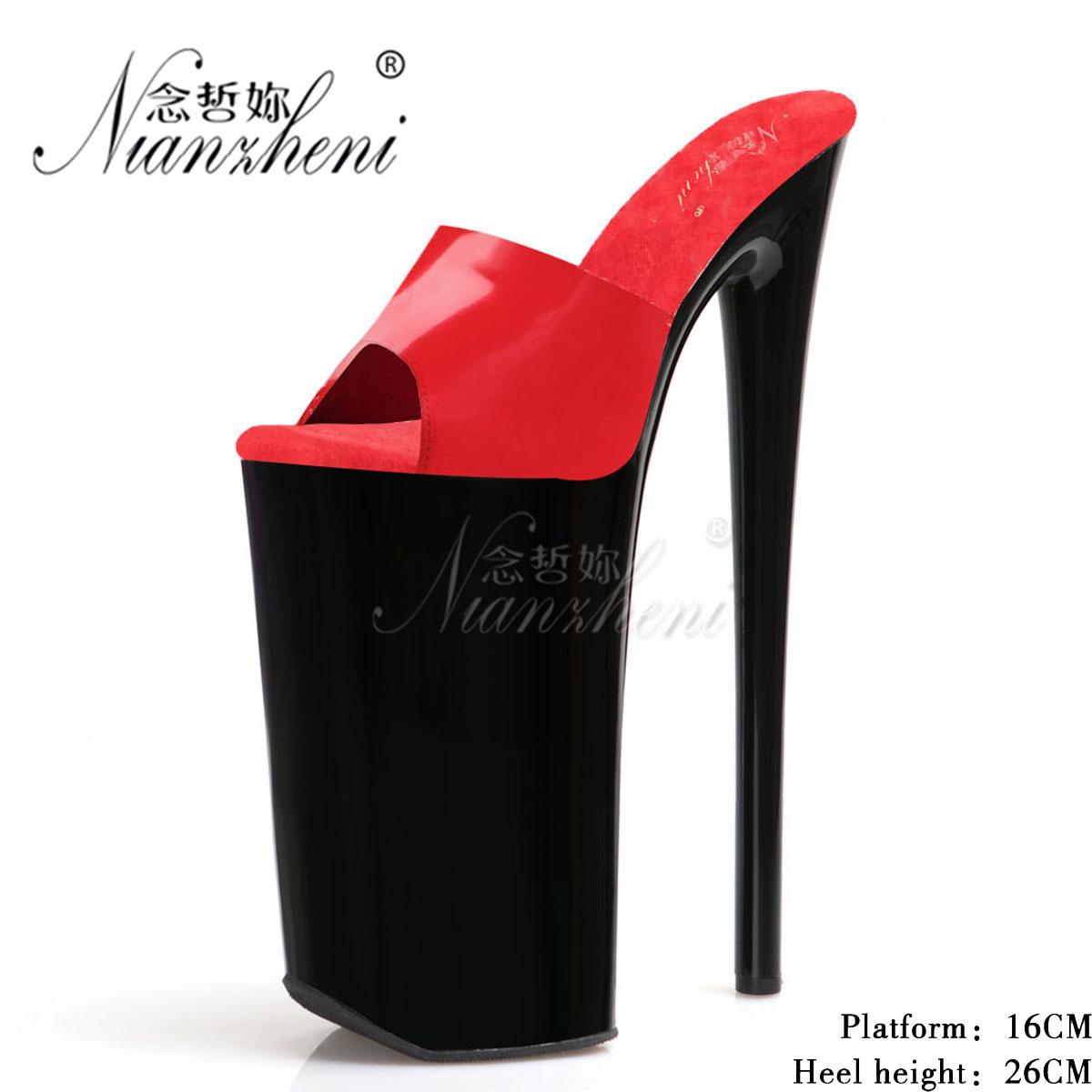 Women's Exotic Slippers Platform Models Stripper Heels Peep Toe 26cm Sexy Fetish 10Inch Gothic Shoes Strip Pole Dance Cross Dres