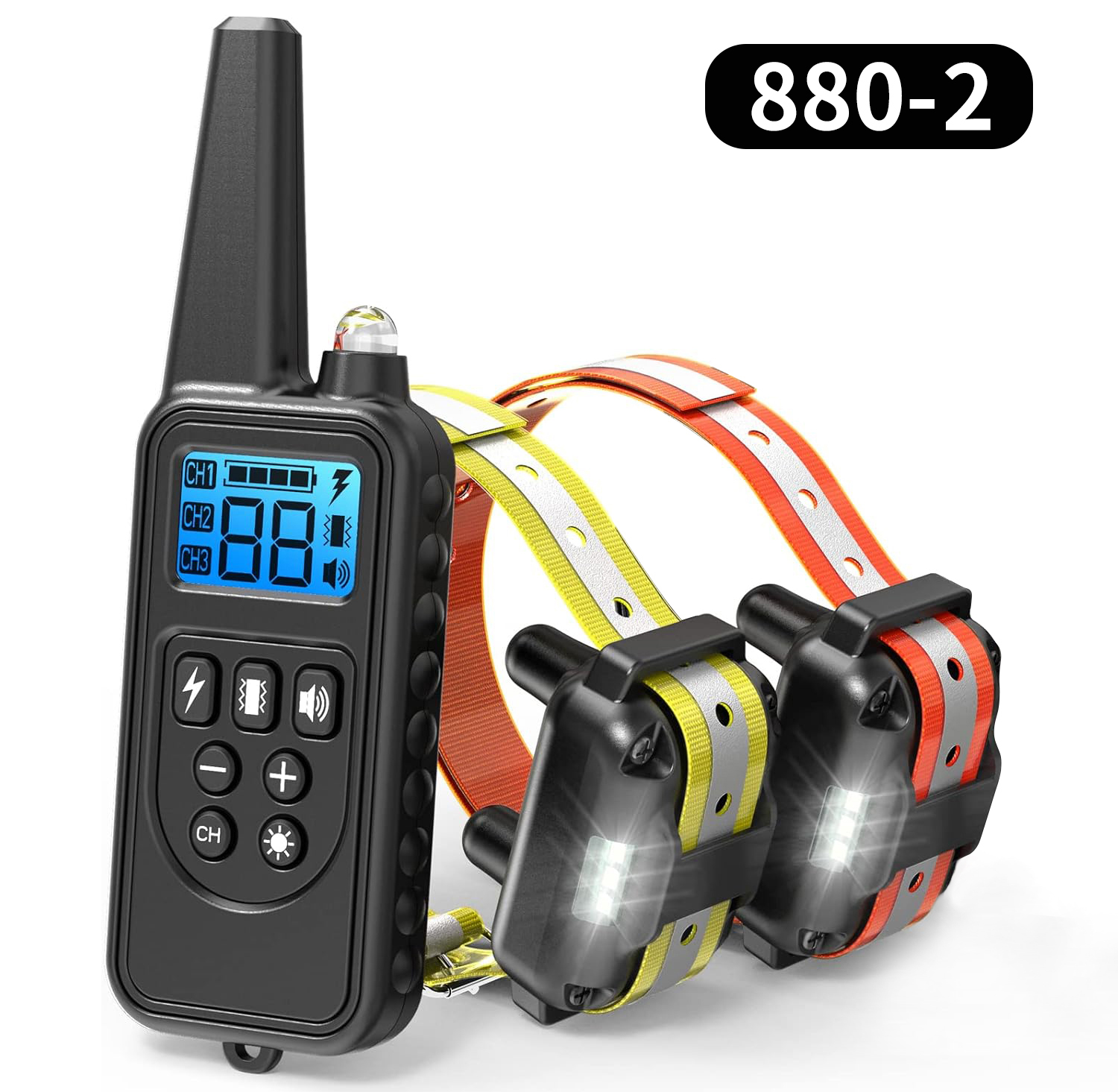 Smart Shock Collar for Dogs - IP67 Waterproof Rechargeable Dog Electric Training Collar with Remote for Small Medium Large Dogs