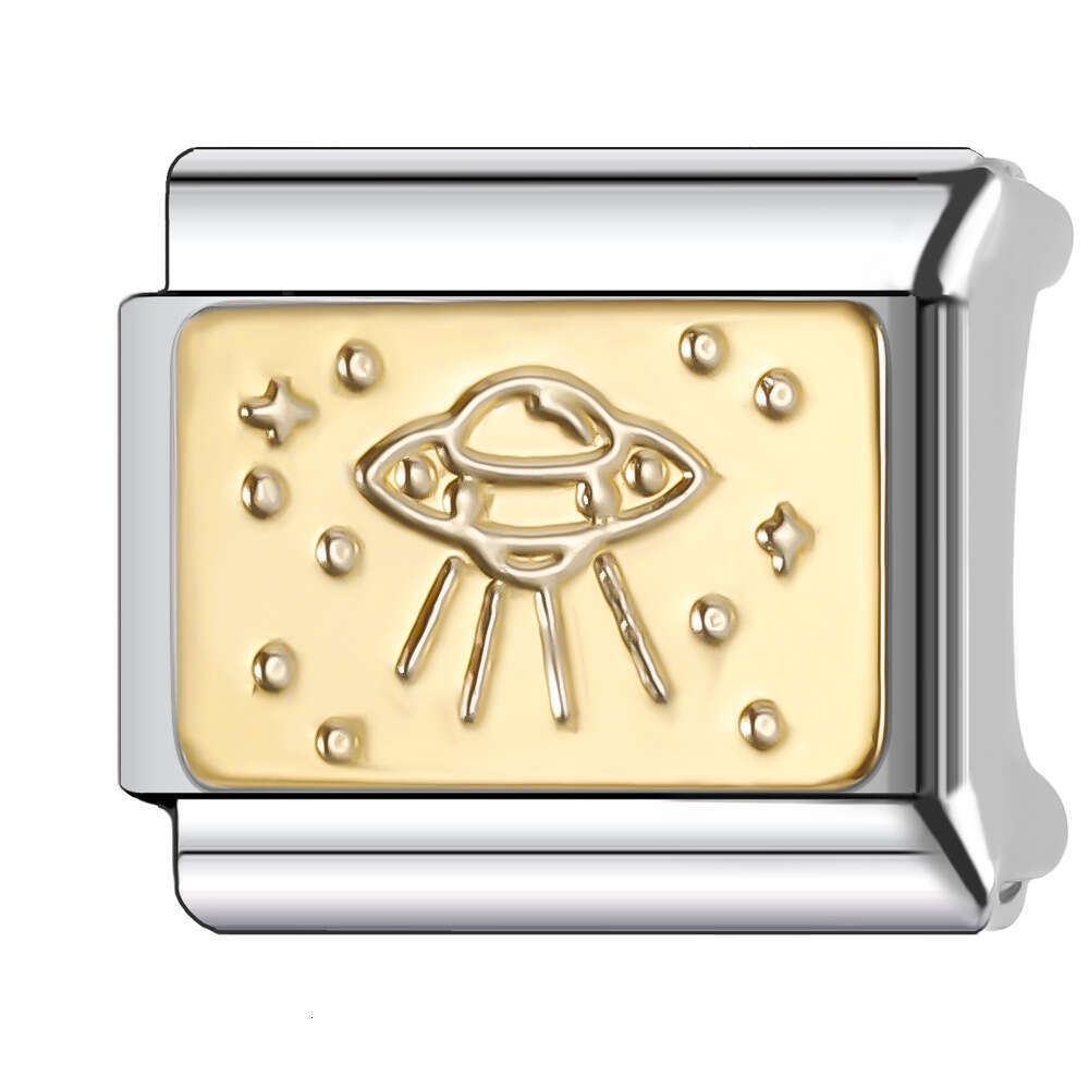 New Women's Gift shine crown Bead Italian Charms Links Bangle Beads Fit 9mm Stainless Steel Bracelet Making DIY For Women Fashion Jewelry