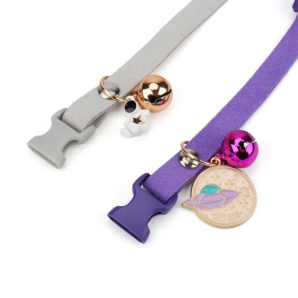 Adjustable Cat Collar, Cute Cat Bib Collar with Bells and Trinkets Pendant Pet Collar for Cats and Puppies Kitten Accessories