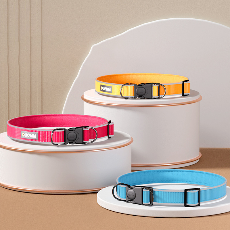 Nylon Reflective Dog Collar for Large,medium and Small Dogs,adjustable Pet Collar with D-ring and Quick Buckle for Cats and Dogs