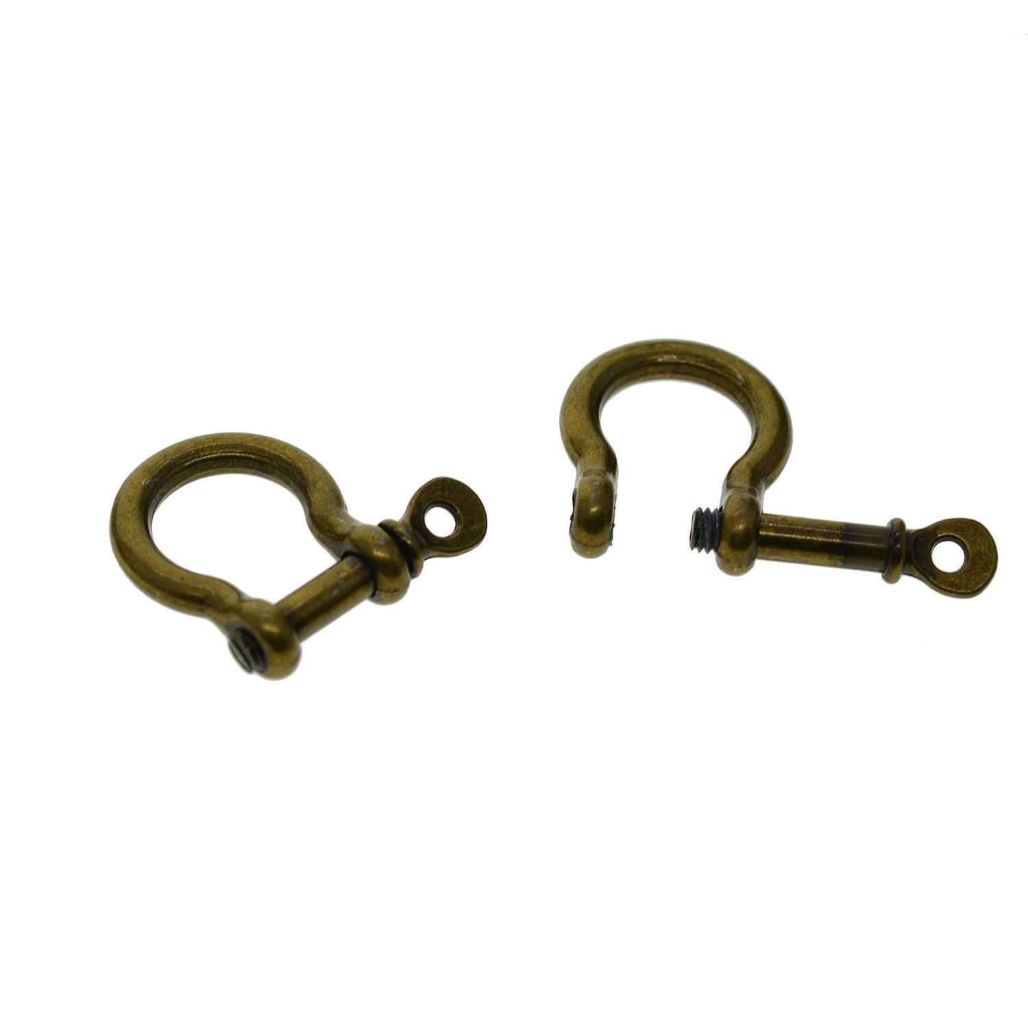 6 PCS alloy screw pin lock U hook shackle leather bangle connector joint horse shoe keychain lanyard FOB EDC DIYX240914