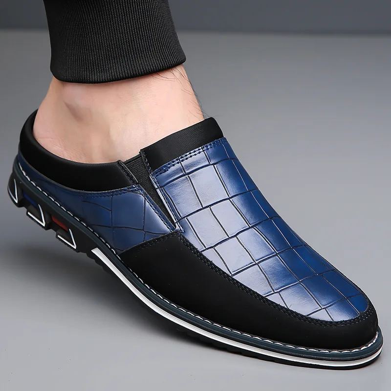 New Styles Spring and Autumn Men Shoes Lightweight Wear Resistant Fashionable Male Casual Slip on Shallow Month PU Leather Shoes