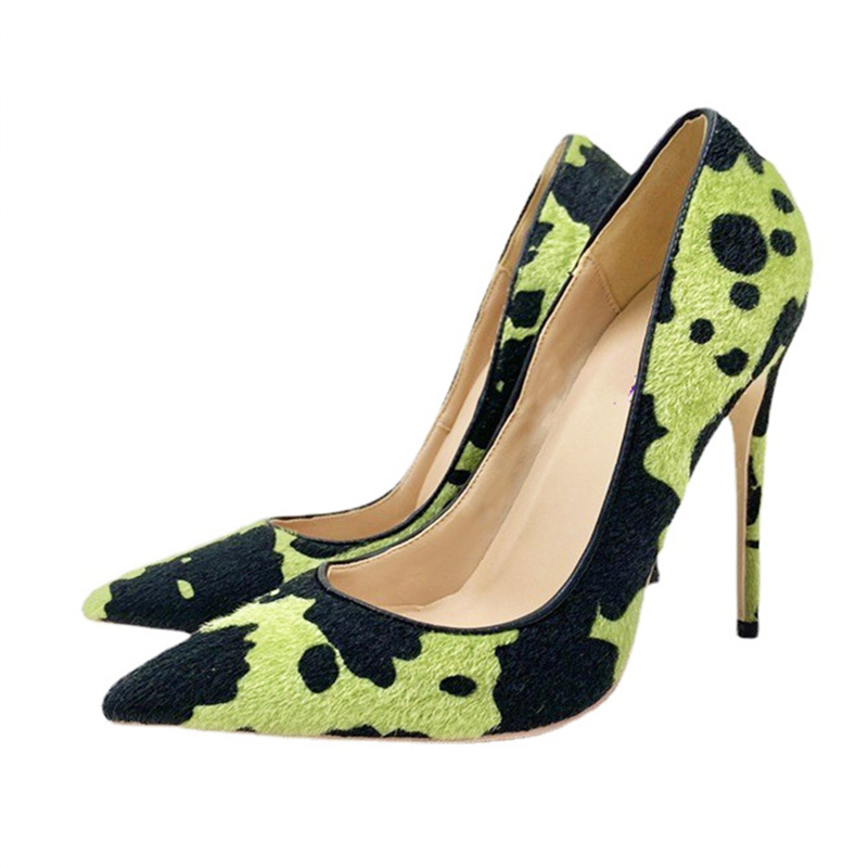 Sexy Women Camo Single Shoes 12Cm Autumn New Pointy Toe High Heels Fashion Party Dress Stiletto Pumps New Plus Size Career Work Shoe