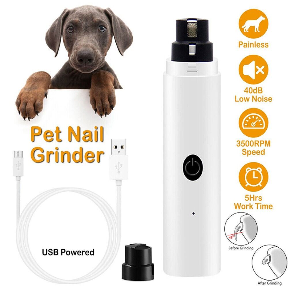 Portable Dog Cat USB Rechargeable Nail Grooming Paws Nail Cutter Pet Nail Grinder Trimmer Clipper
