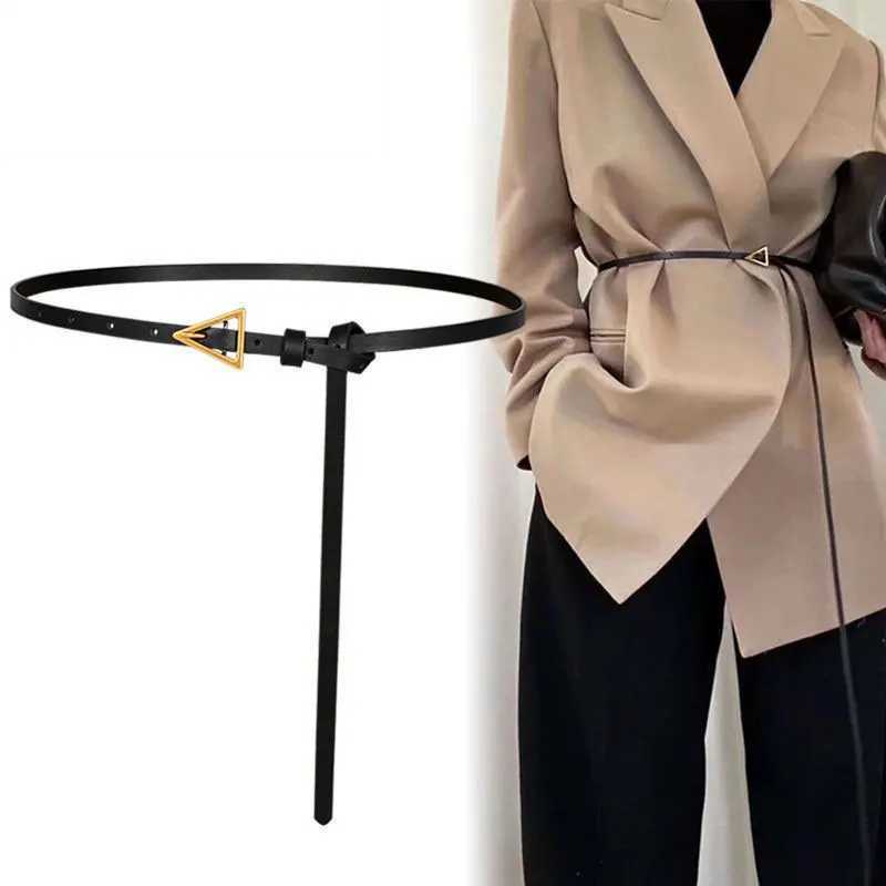 Genuine leather waist belt for womens decoration suit with dress waist cinching 2024 new versatile small beltX240914