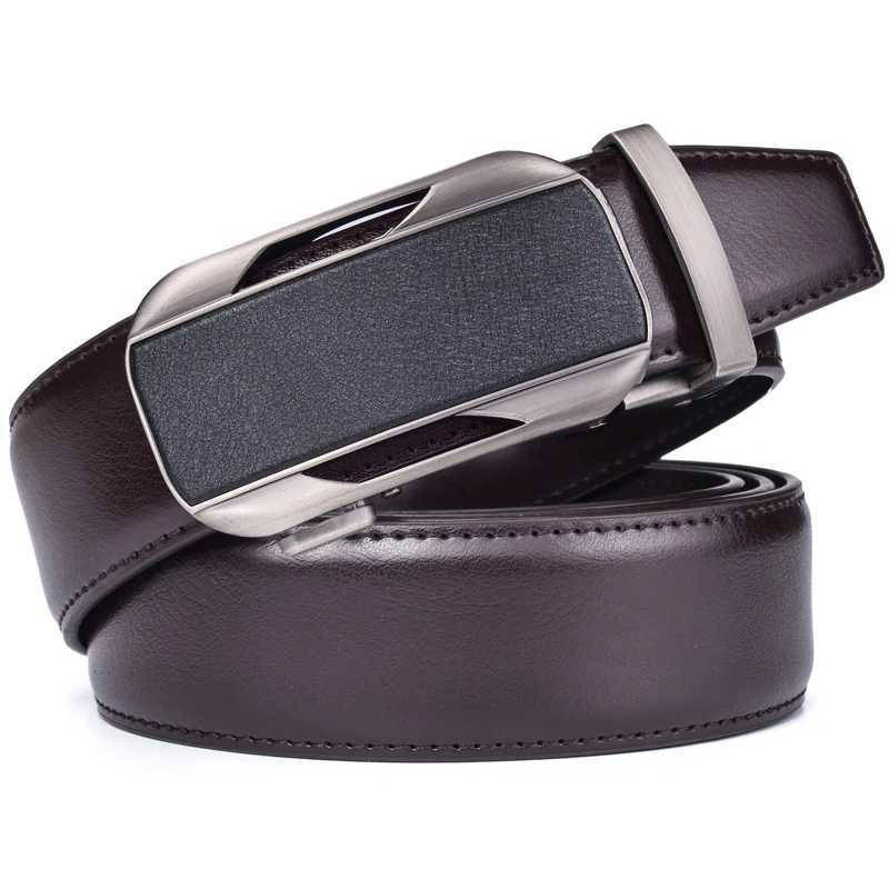Ratchet Dress Genuine Leather Belts for Men with Automatic BuckleX240914