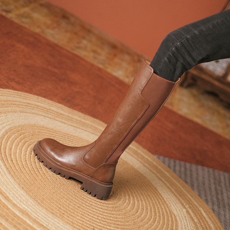 2022 Knee-high Platform Woman Long Boots Shoes Spring/Autumn New Chunky Heel Shoe for Women 1535