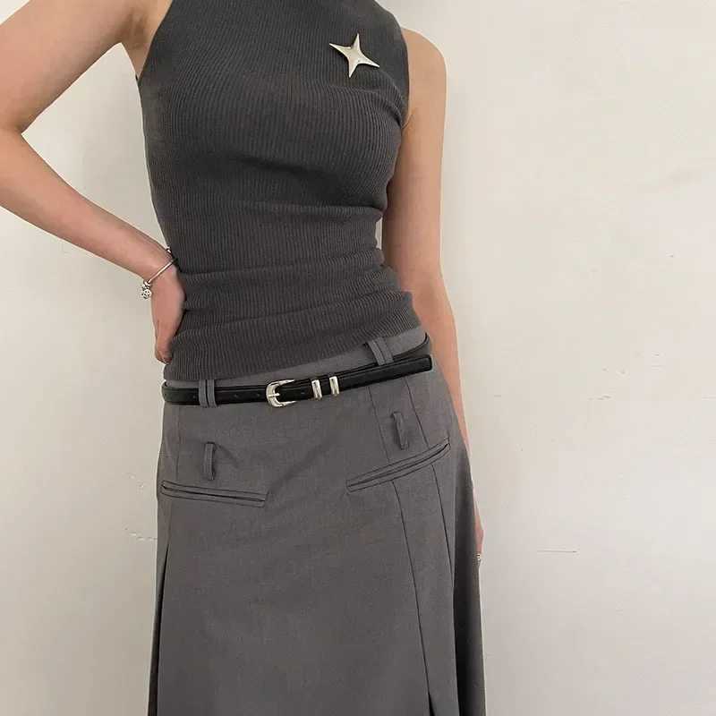 Womans Fashionable Belts Black Simple Thin PU Belts Trousers Skirt Versatile Belts Students Casual BeltX240914