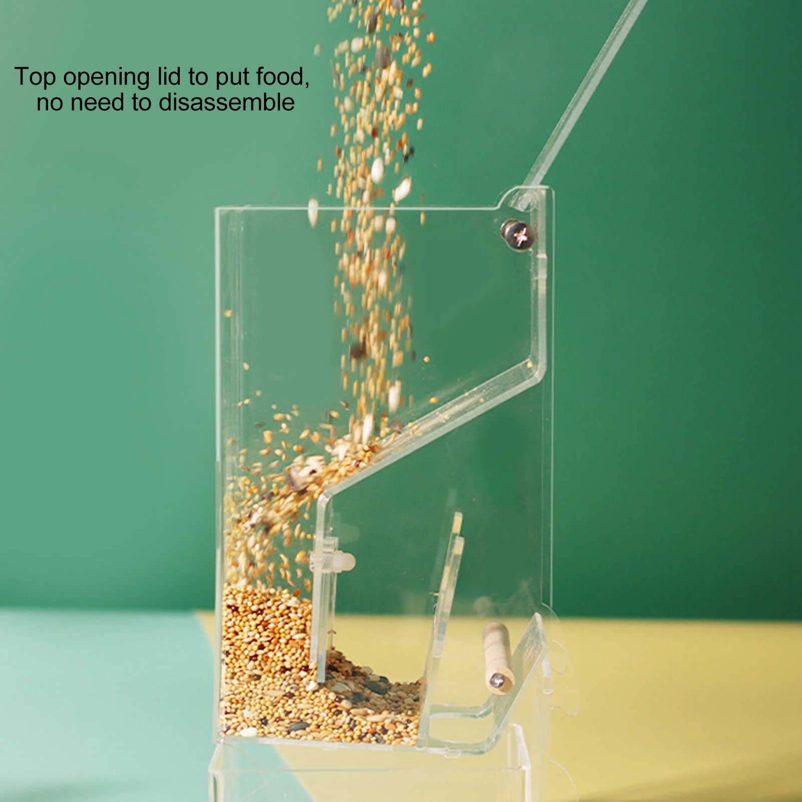 Automatic Parrot Feeder, Transparent Bird Cage, Prevent Spillage and Splashing, Easy Installation, Acrylic