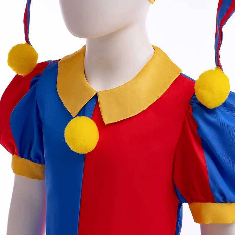 2024 Pomni Animation Amazing digital circus cosplay costumes childrens jumpsuits Halloween sets Purim childrens costumes cartoon role-playing W240914