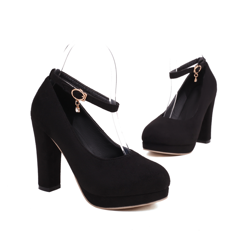 2025 new High Fashion Woman Pumps Elegant Ankle Straps Black Blue ck Women's Heels Party Office Wedding Shoes Large Size 036c