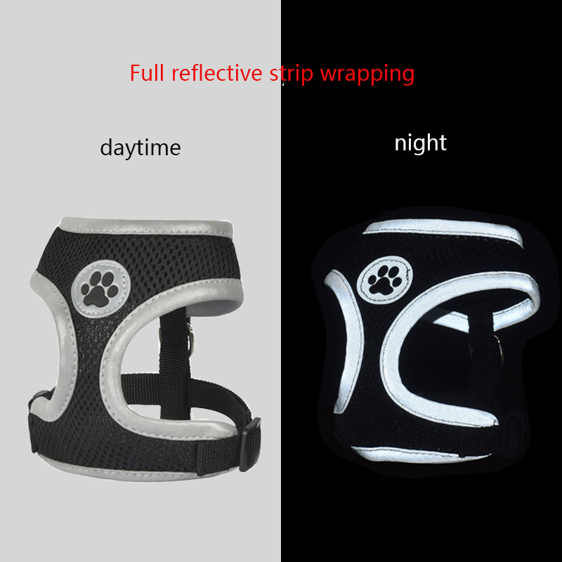 Cat Vest Harness Adjustable Cat Harness & Leash Set Stylish Escape Proof Breathable Pet Harness with Reflective Trim Cat Harness