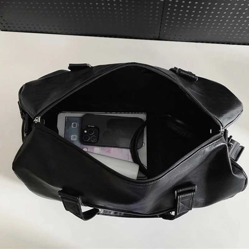 Travel Bag Fitness Gym Pu Shoulder Large Capacity Handbag Men Women Casual Crossbody Outdoor Weekend Duffle Bags Y170a 240914